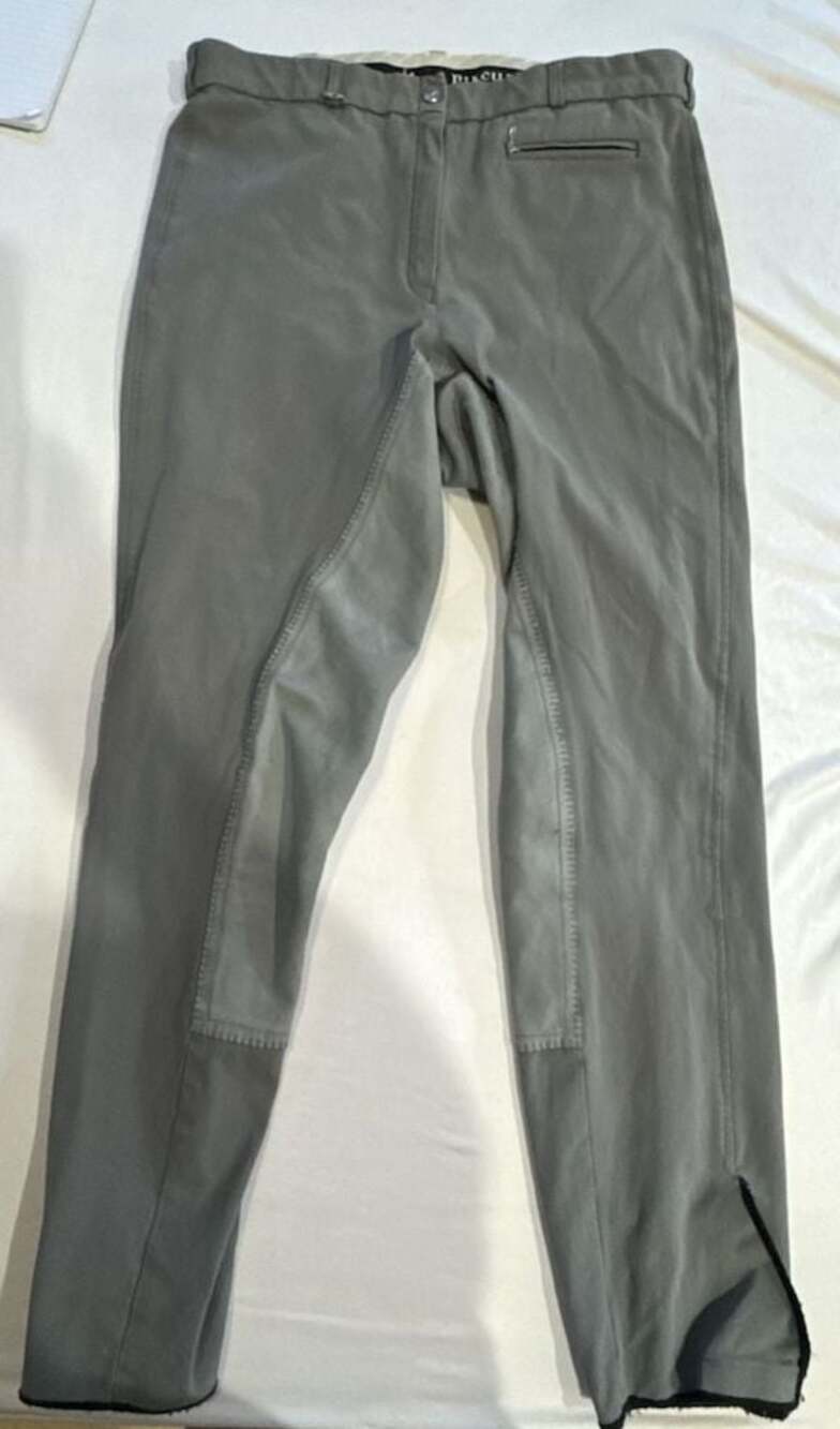 666 Pikeur Grey Equestrian Knee Patch Riding Breeches 34